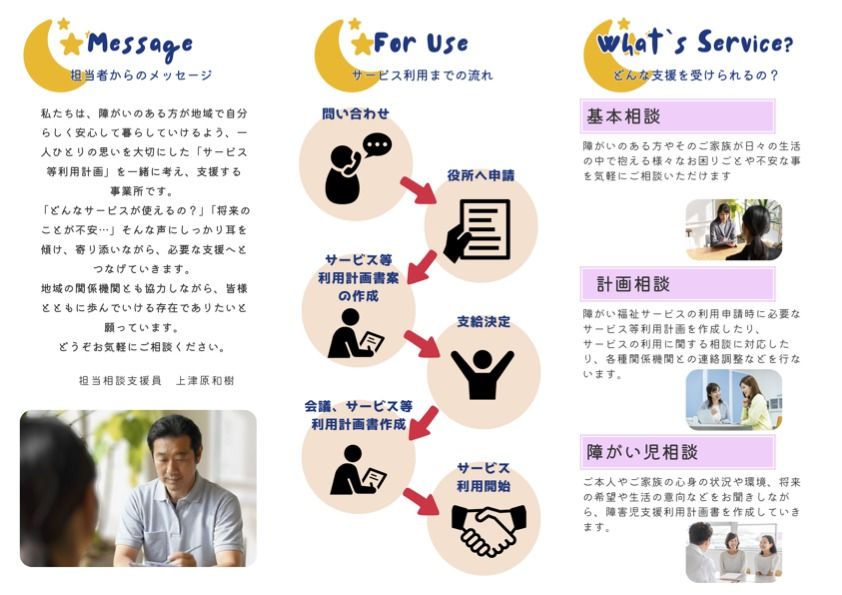 ファステラムーンのご案内（メッセージ、サービス利用までの流れ、サービス内容）