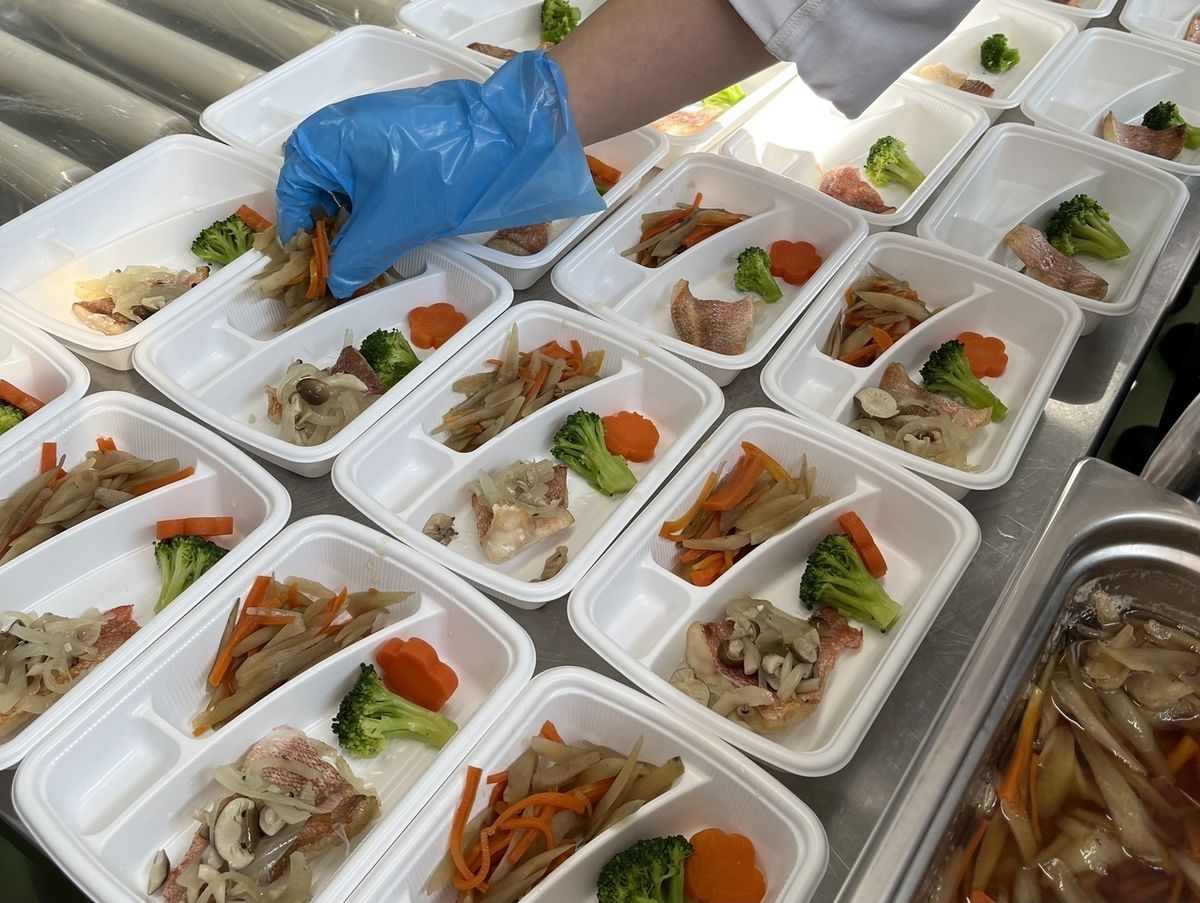 盛り付けたお弁当